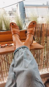 slip on natural leather sandals
