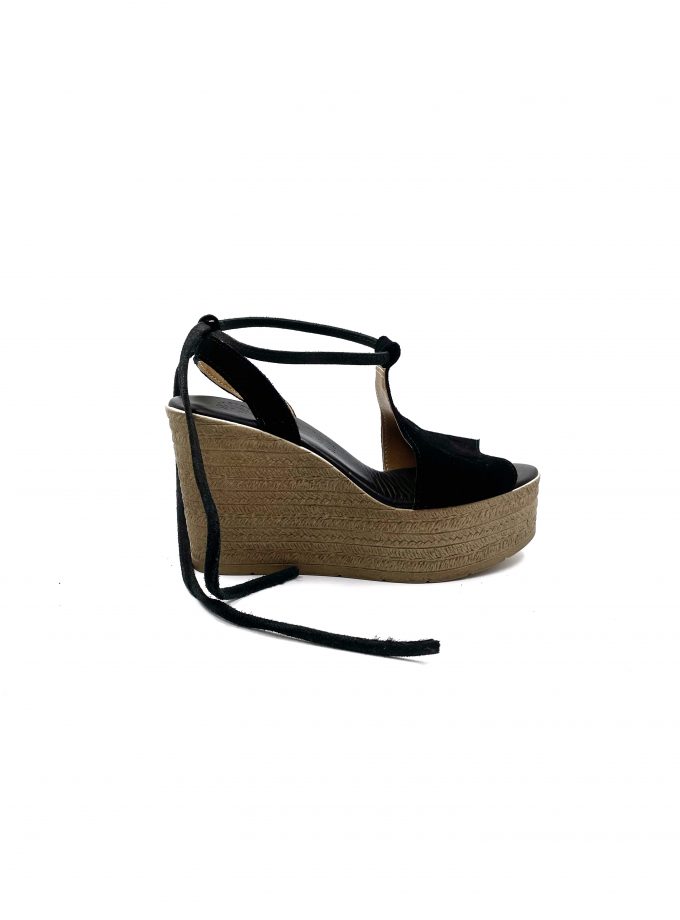 Rodos Black Leather Platforms