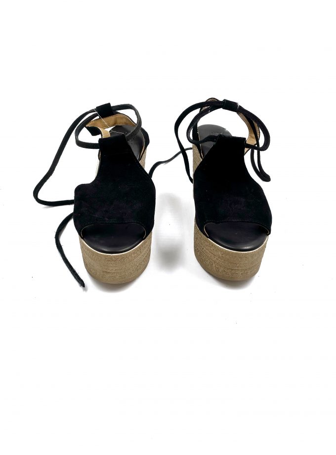 Rodos Black Leather Platforms