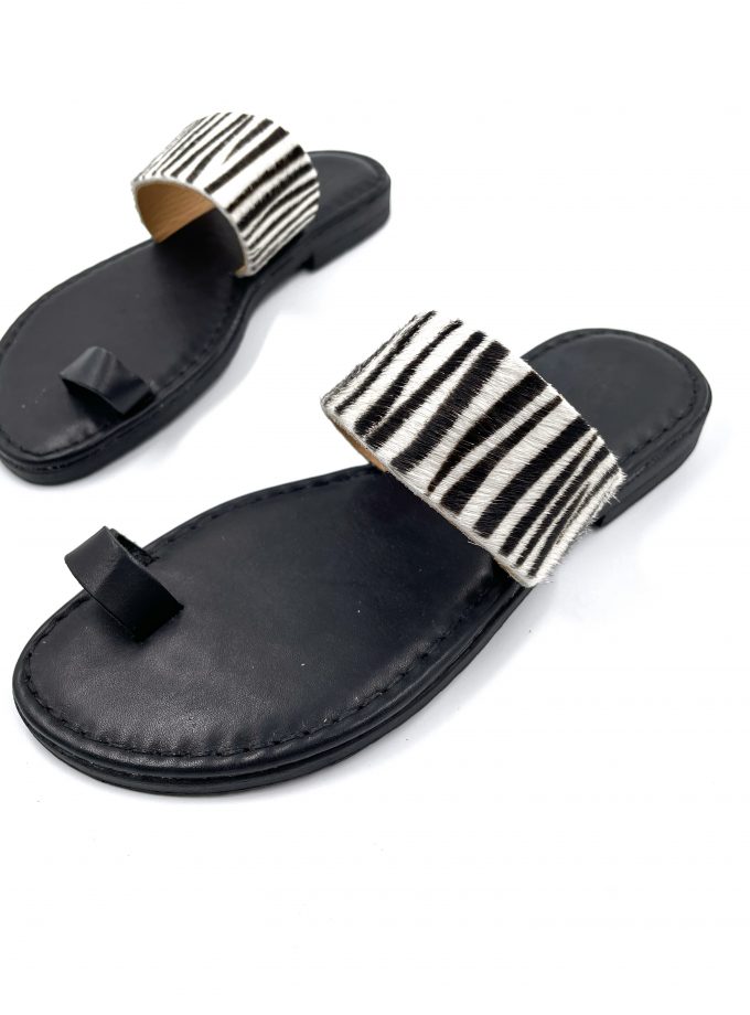 Violetta Animal Print Leather Sandals