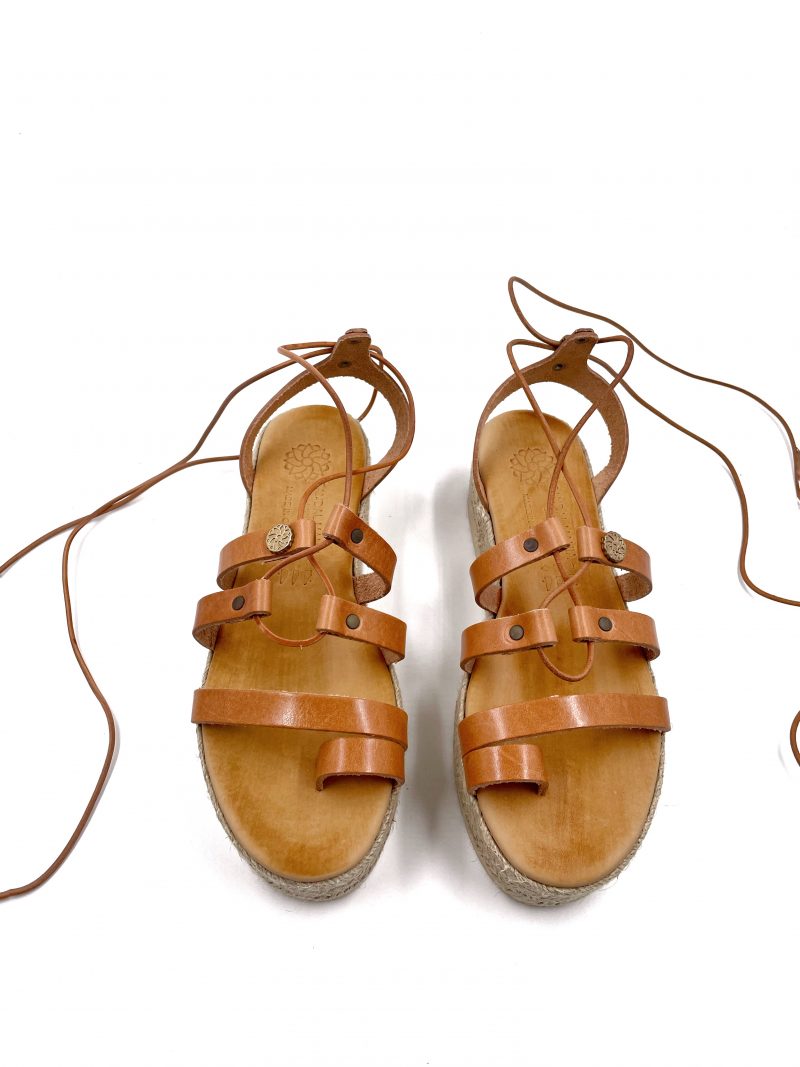 natural platform leather sandals