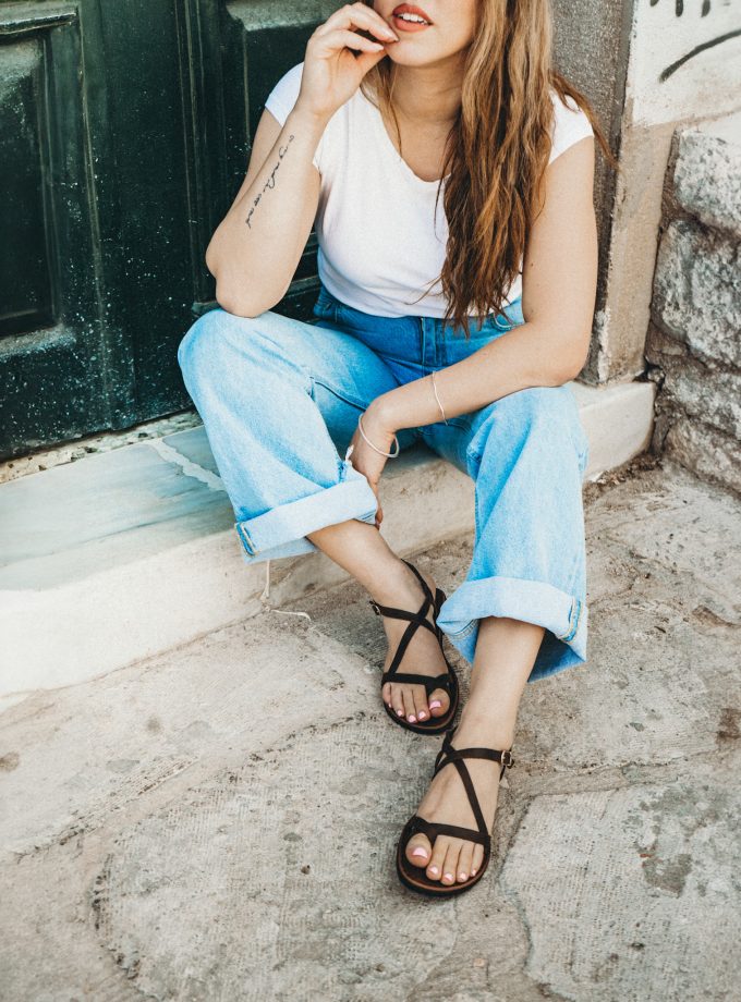 Pisti Gladiator Leather Sandals Brown