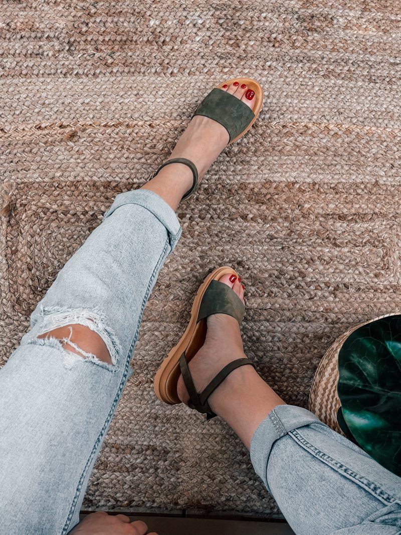 flat open toe leather sandals