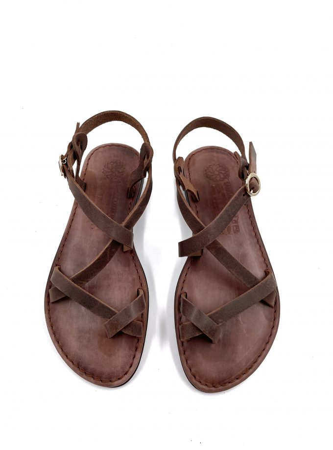 Pisti Gladiator Leather Sandals Brown