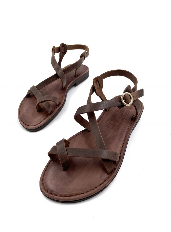Pisti Gladiator Leather Sandals Brown