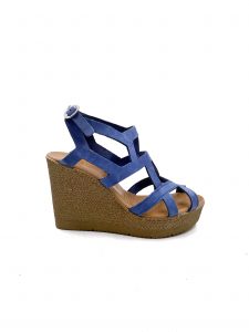 blue platform leather sandals