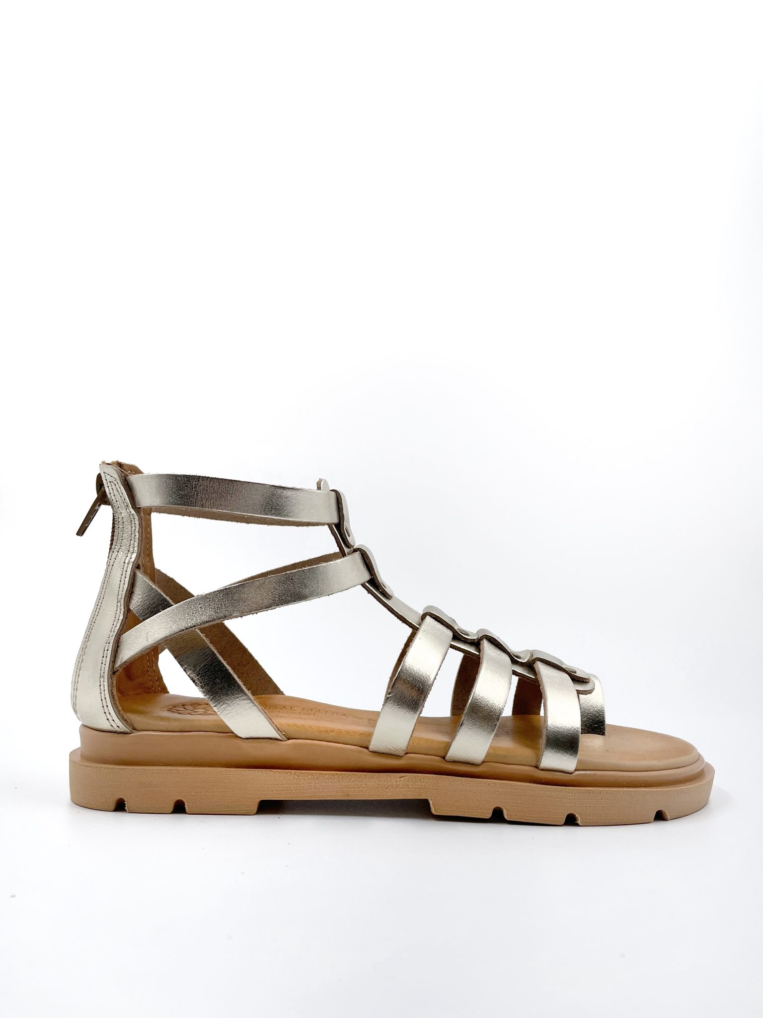 Diana Gladiator Gold Leather Sandals - Sandalmania
