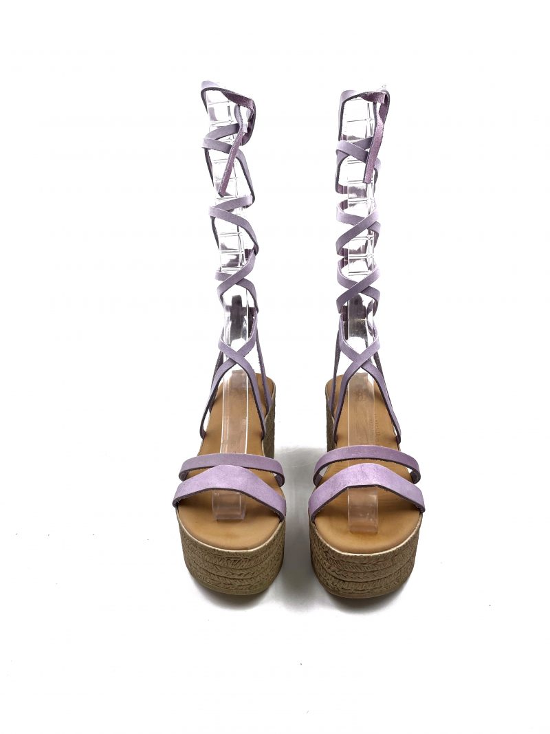 lilac leather platform sandals