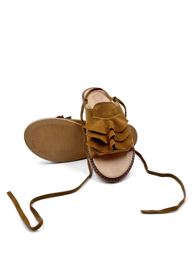 brown lace up leather sandals