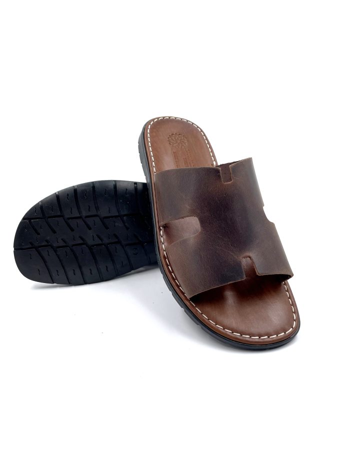 handmade leather sandals for men brown