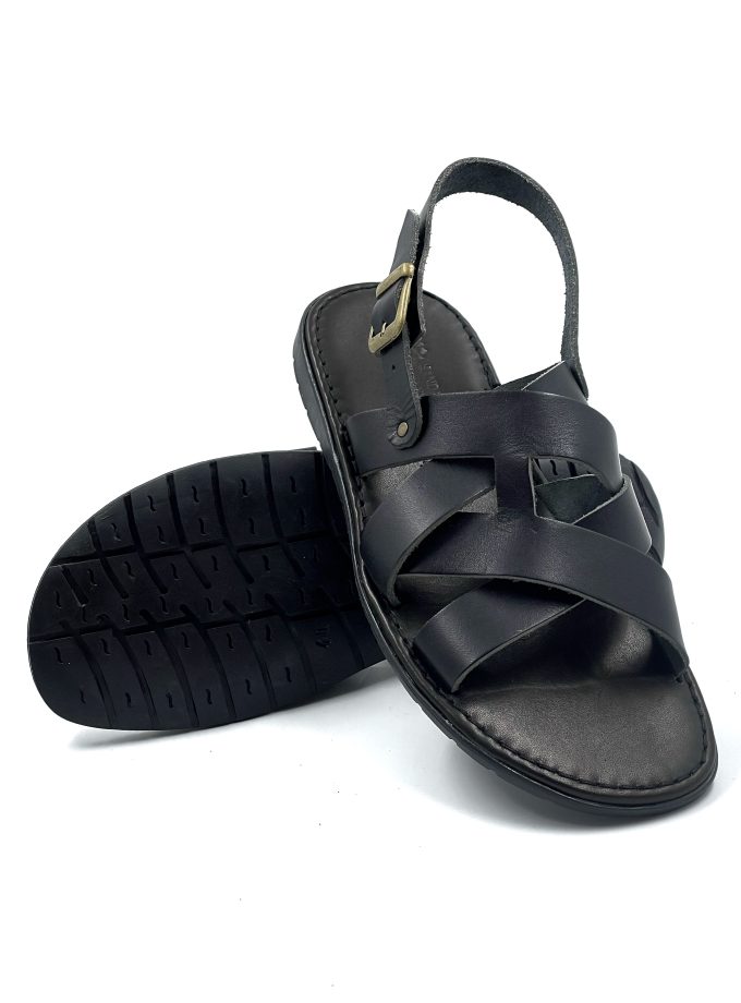 handmade leather sandals for men black
