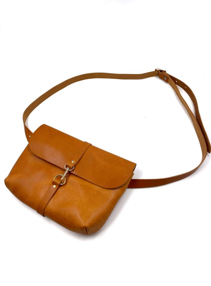 Handmade Leather Belt Bag for Women Brown